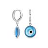 Защита Круглый Синий Назар Капля Глаза Луисвилл Серьги-мини-кольца Бесконечное Муранское Стекло для Женщин Стерлинговое "Духовный Подросток.925 Серебро"