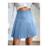 Black Women's Pleated Woven Mini Skirt Et0002