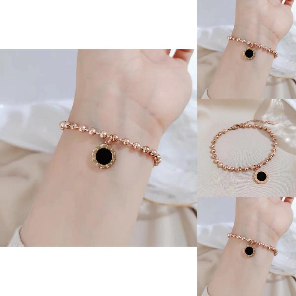 Trendy Gold Rose Geometric Titanium Steel Bracelet For Women 2024 Summer