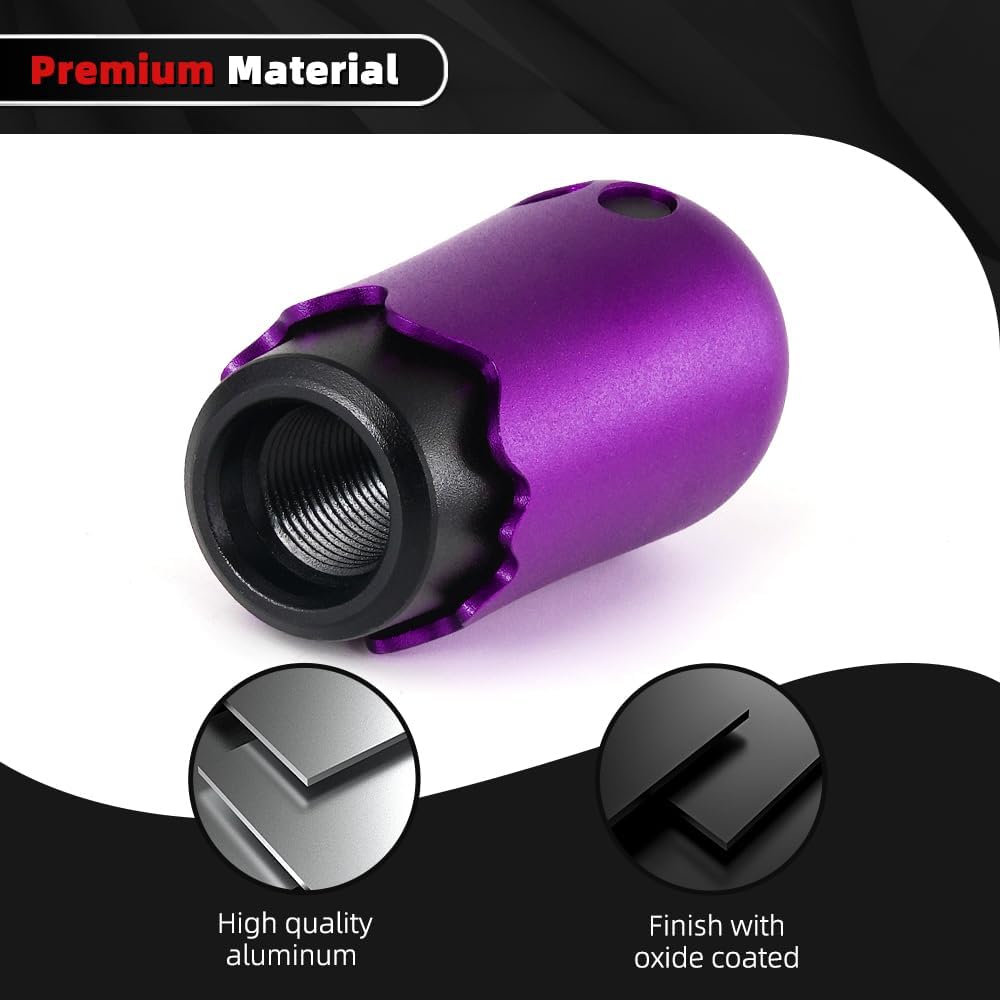 Muge Racing Ghost Shift Knob, Aluminum Weighted Automotive Gear Shift Manual Knobs Lever With 3 Threaded Adapters M8 M10 M12 X 1.25, Universal For