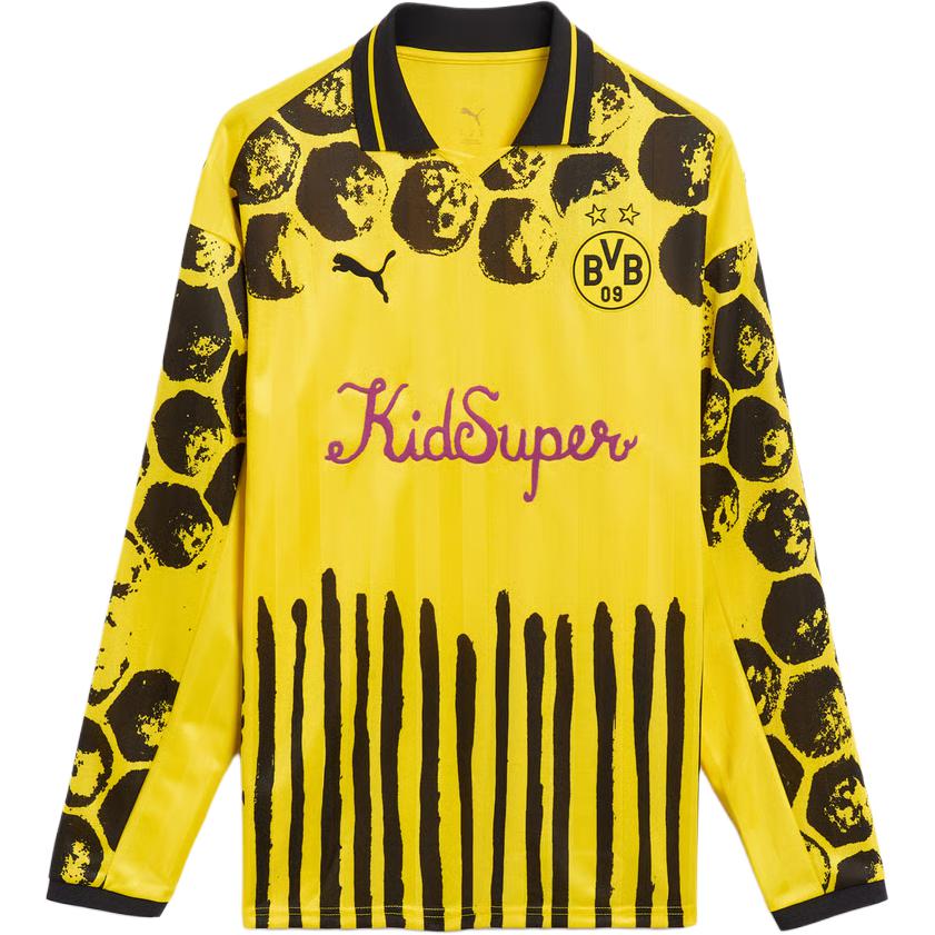 Puma Kid Super Studios Ss25 Ретро-поло Боруссия Дортмунд Повседневная мода Футболка с длинным рукавом Мужские топы 78275302