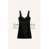 Spring New Arrival Linen Blend Strap Short Black Dress Women's Clothing Casual Elegant Dress 8651396