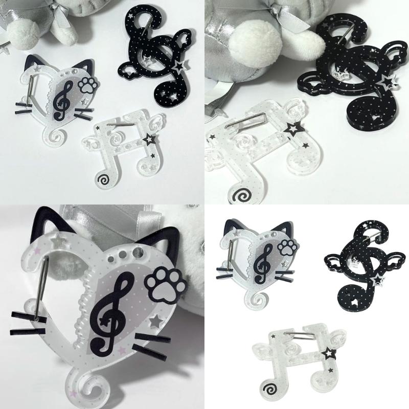 Акриловый карабин с музыкальными нотами, мультяшный кулон с котиками, брелок, подвеска для сумки, украшение для женщин и студентов