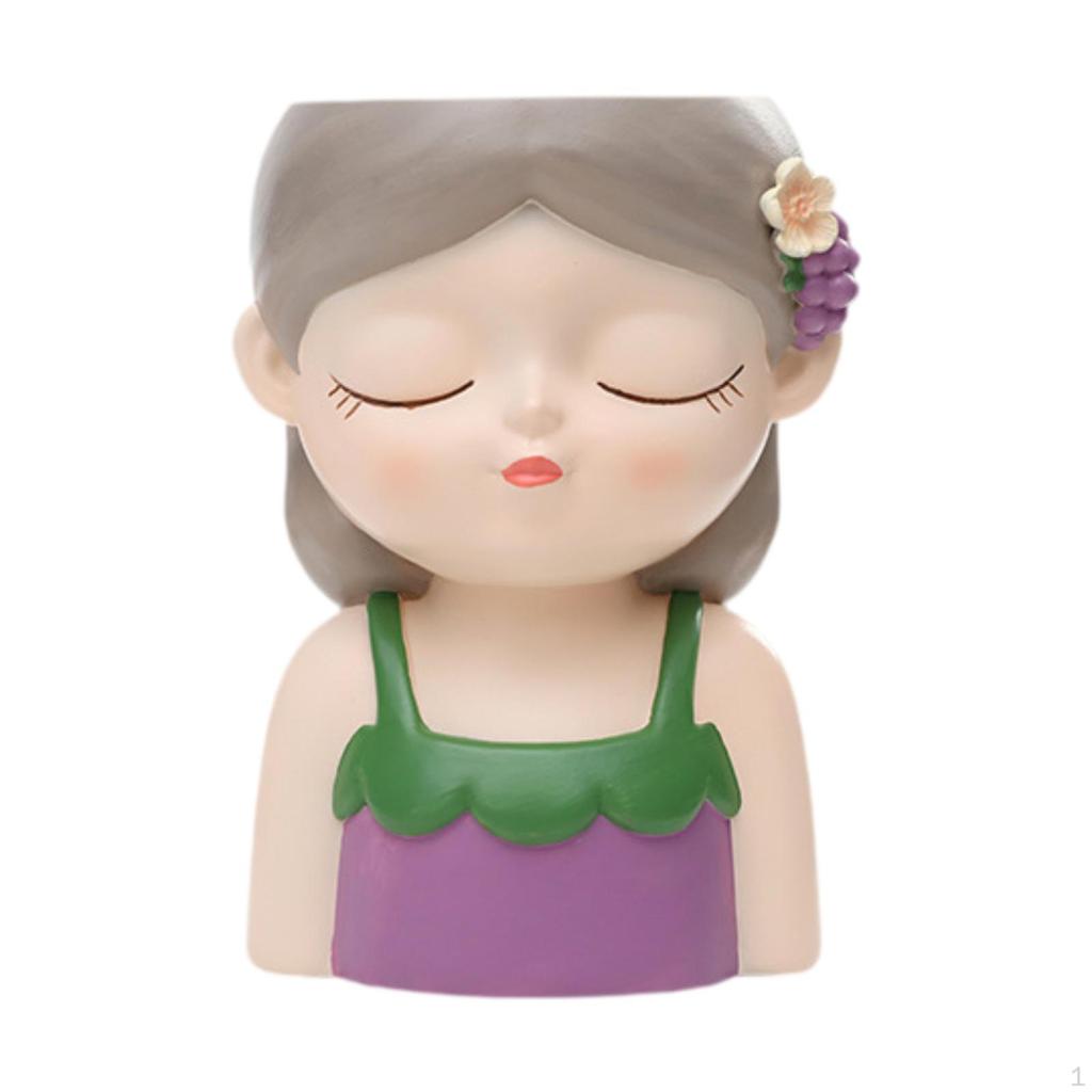 Ваза-бюст, комнатный цветочный горшок, декоративная фигурка в форме девушки-цветочницы, кашпо для офиса, балкона
