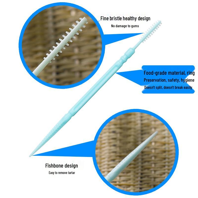 200 Двусторонних пластиковых зубочисток с держателем для домашнего и гостиничного использования