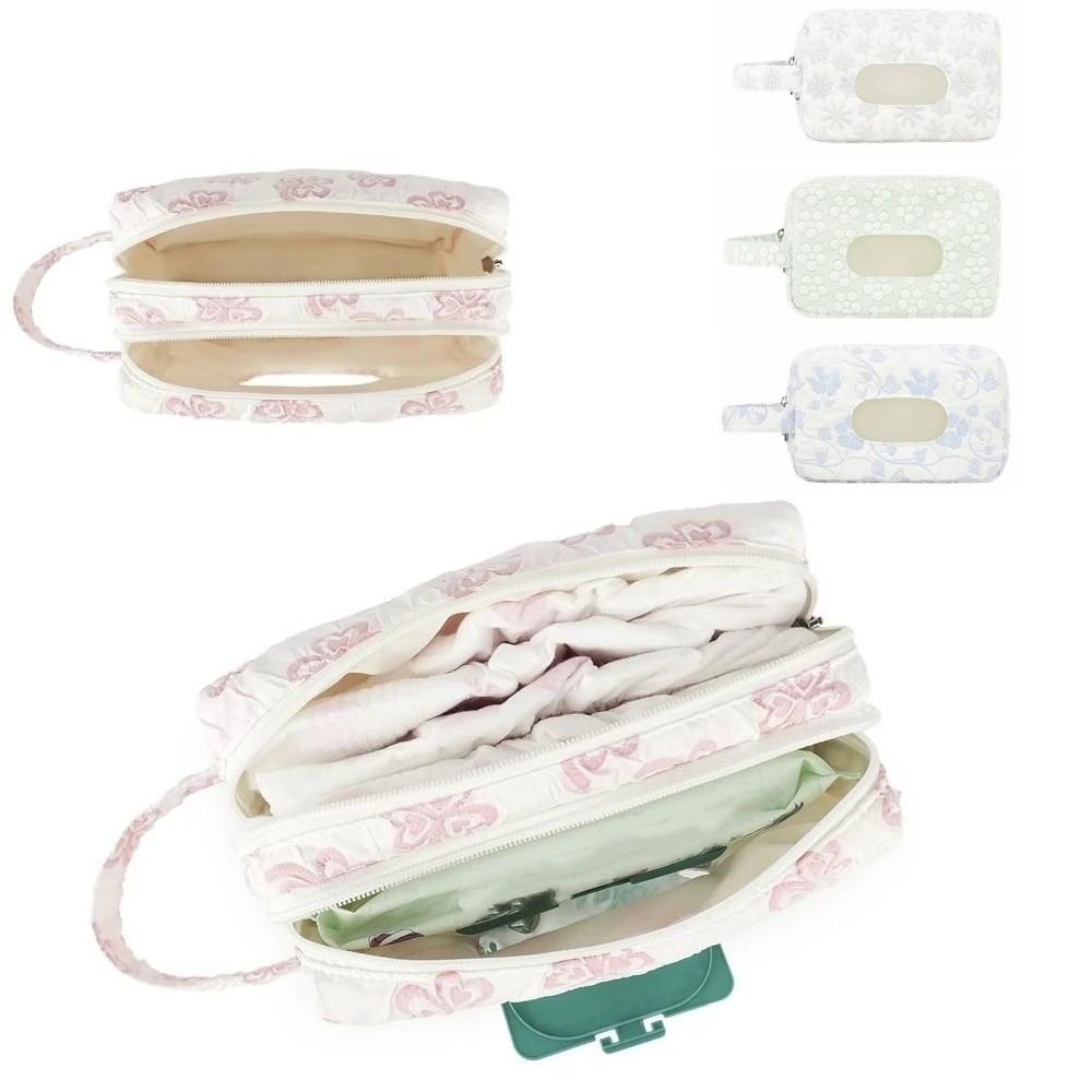 Flower Pattern Baby Diapers Storage Pouch Paper Towel Diaper Handbag Travel Accessories