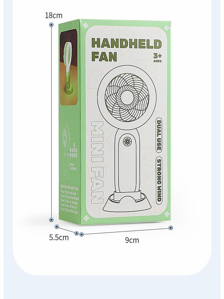 Handheld Mini USB Fan: Portable, Rechargeable Desktop Fan with Cross-Border Lighting