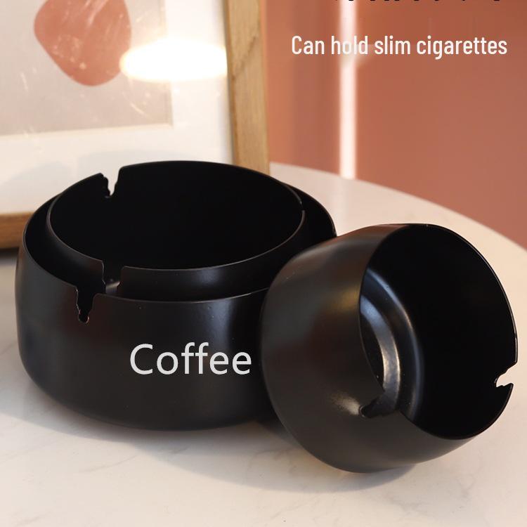 Windproof Stainless Steel Luxury Ashtray for Home, Restaurant, Hotel & Guesthouse - Customizable Logo