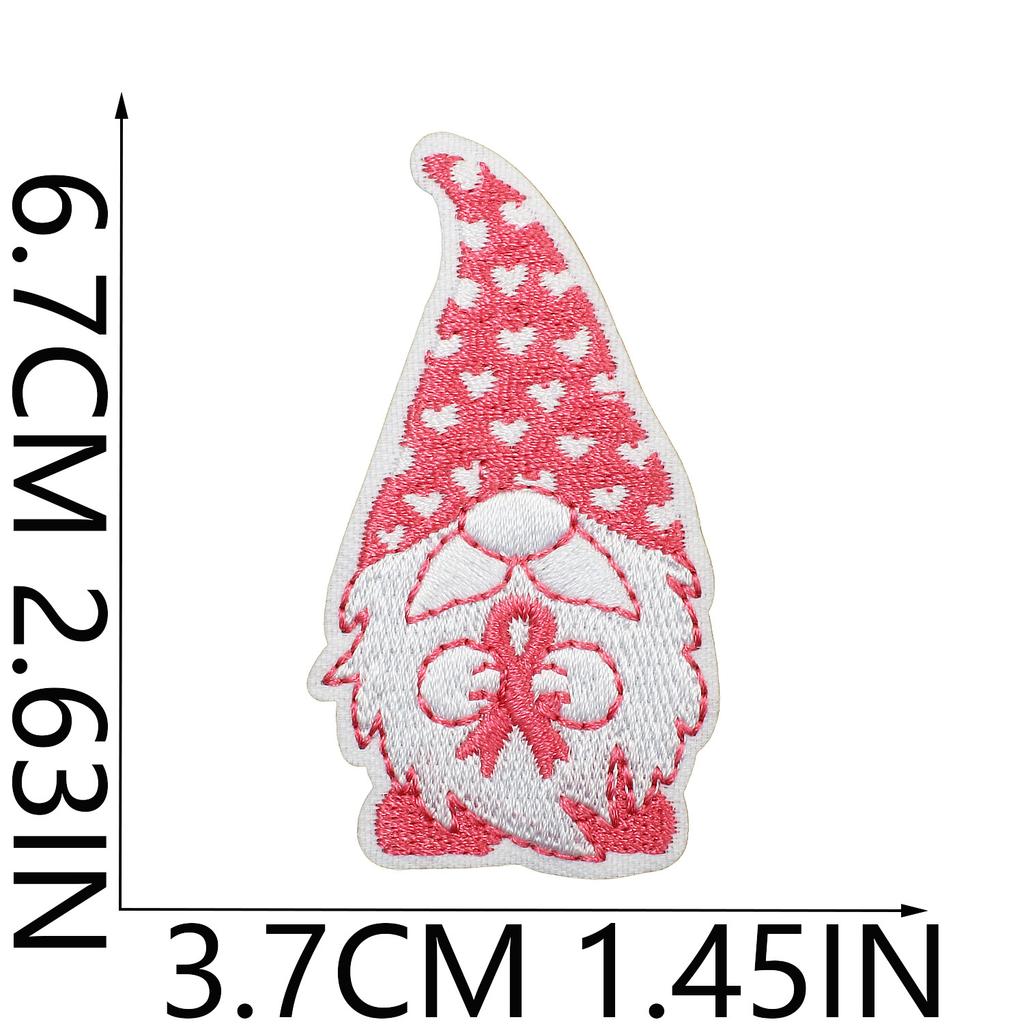 Health Day Embroidery Sticker Caring For Women Zhang Zai Computer Embroidery Label Clothes Bag Decoration Pink Ribbon Patch Sticker