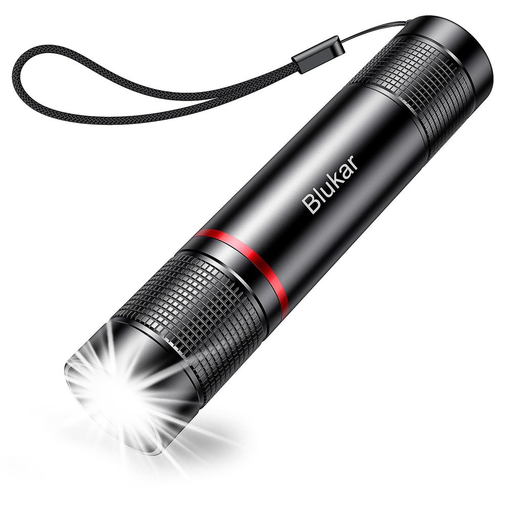 Blukar Rechargeable High Lumen Super Bright Mini LED Flashlight Adjustable for and Home Emergencies Flashlight, Flashlight, - Zoomable, Brightness,