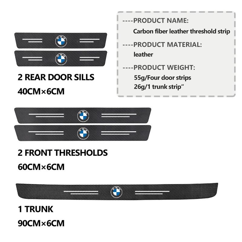 PEXW2 Car Door Sill Anti Collision Protect Strip Carbon Fiber Sticker For BMW M Performance Alpina M3 M5 M6 X1 X3 X4 X5 G20