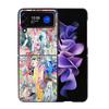K-KikuoS Art Милый чехол для телефона Samsung Z Flip 7 6 5G Galaxy Z Flip4 Z Flip5 Z Flip3 Coque Черный Жесткий ПК-корпус Защитная крышка