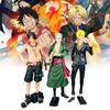 High Quality Pvc Anime Figure Set Featuring Confident Zoro Ace And Sanji Models