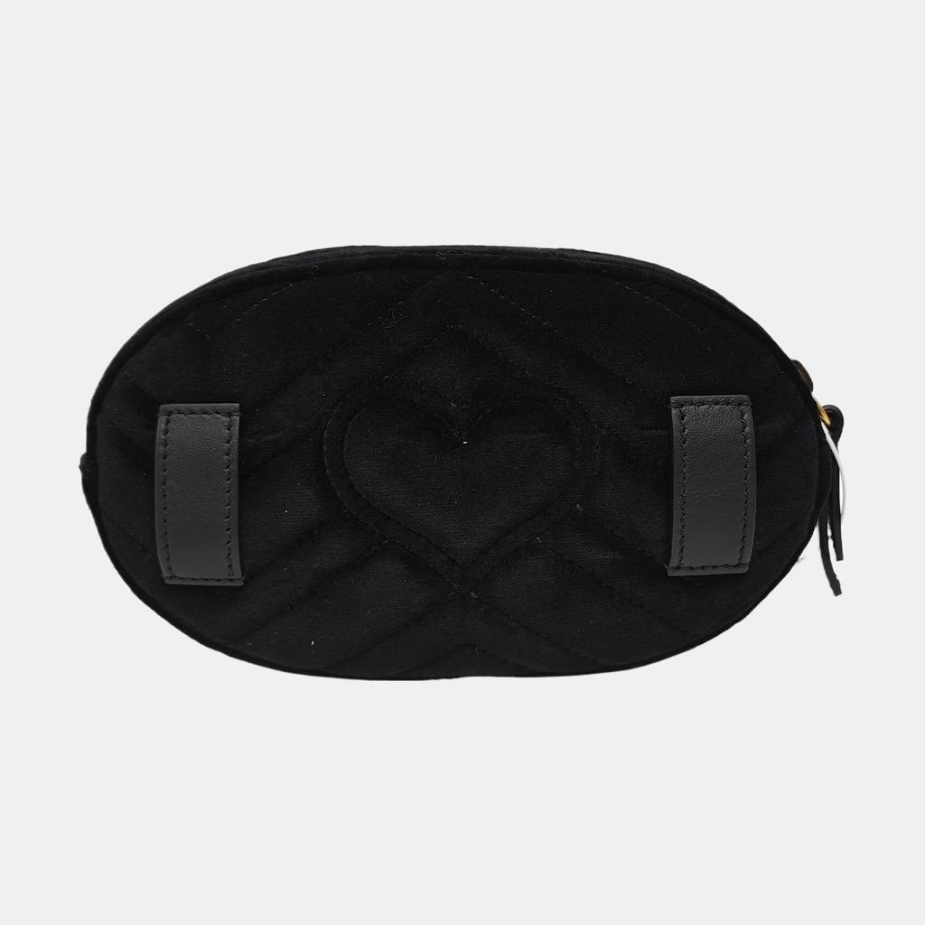 [Pre-Owned] Marmont Gold Logo Quilted Velvet Chest Bag - Excellent #1SOAGBP