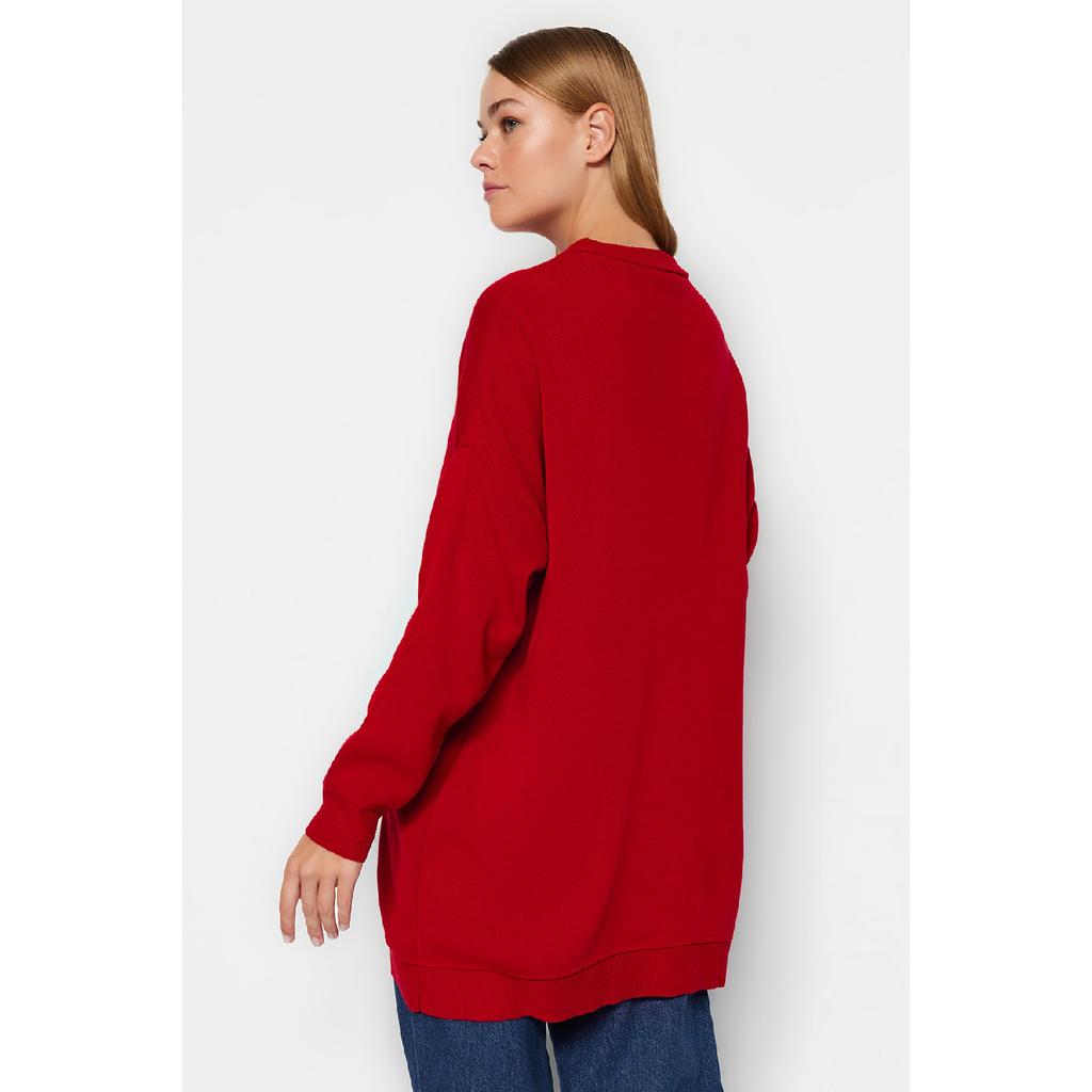 Красный вязаный свитер Tctaw24ak00048