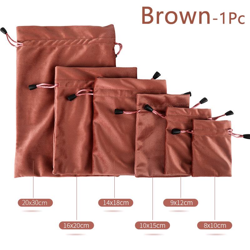 1PC Cosmetic Bag Multi Size Solid Color Storage Bag Drawstring Bag High Quality Velvet Jewelry Packaging
