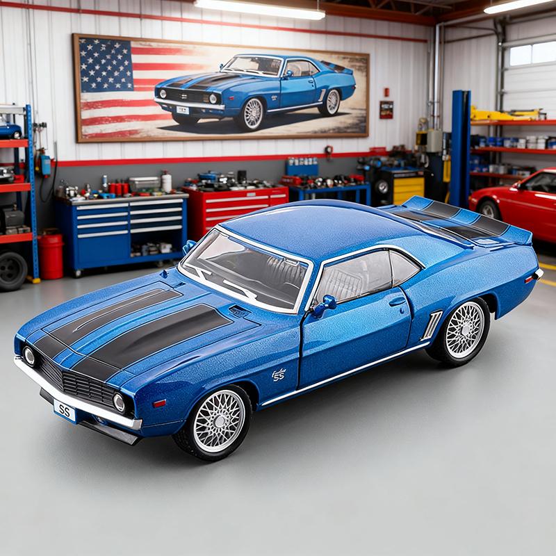 1/32 Chevrolet Camaro SS Supercar Металлическая Модель Автомобиля Со Звуком и Светом Инерционный Детский Игрушечный Коллекционный Подарок на День Рождения
