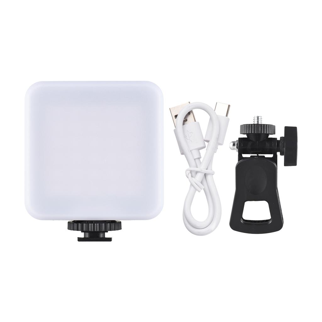 RGB Video Light, LED Camera Light with 3 Cold Shoe Mounts, 90+ High CRI, 3000K-6500K, 500mAh Battery, Photography Selfie Lighting