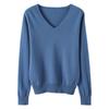 Женский свитер 2025 Осень Зима Вязаные пуловеры V-образный вырез Приталенный Базовая футболка Однотонный Мягкий Трикотаж Джемперы Базовые Свитеры