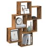 VidaXL Wall Shelf In Cube Form Old Wood 78x15x93 Cm, Cube-shaped Storage, Cube-shaped Organizer, 856594