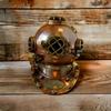 Brown Metallic Vintage-Inspired Metal Scuba Diving Helmet: Nautical Decor for Divers and Collectors