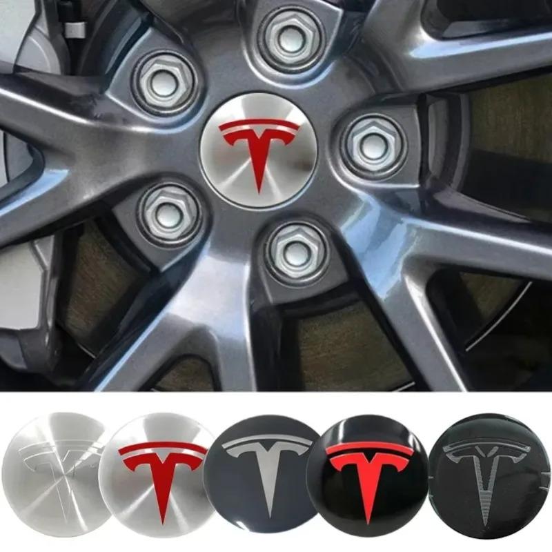 4pcs 56mm 65mm Car Wheel Hub Center Caps Emblem Stickers for Tesla G Model 3 Y S X Roadster P75D P85D P90D P100D Auto Accessories