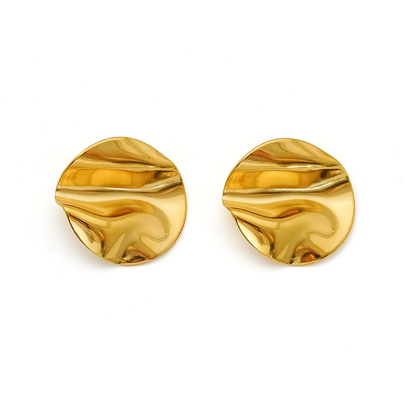 Металлическая сталь геометрические масляные складки нерегулярные серьги-игл для ушей женские нишевые ретро серьги из нержавеющей стали женские