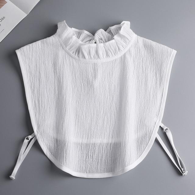 Hollow Lace Chiffon Doll Cotton Fake Collar Blouse Sweater Detachable Shirt Collar False Collar Lapel Women Top Collars Decor