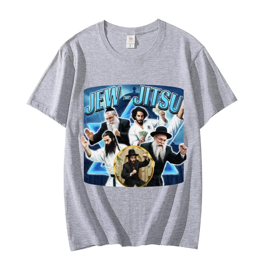 Funny Jew-Jitsu Jewish Meme Graphic T Shirts Vintage Y2k Short Sleeve T-shirt Summer Fashion Casual T-shirts
