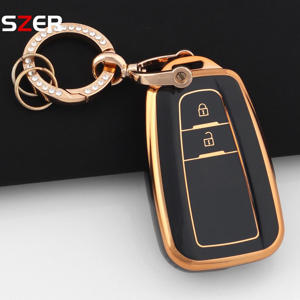 2 Кнопки Для Toyota Prius Camry Corolla Chr C-Hr Rav4 Land Cruiser Prado ТПУ Чехол Оболочка Брелок Аксессуары для Автомобильного Ключа