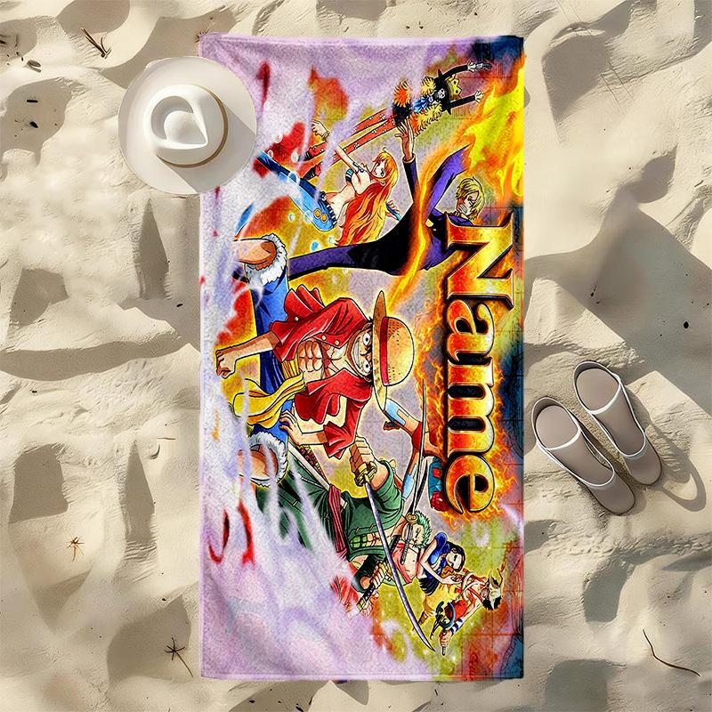 Custom Name One Piece Stylish printed beach towel,a quick-drying, absorbent mat suitable for the beach, pool, gym, and travel fans gift