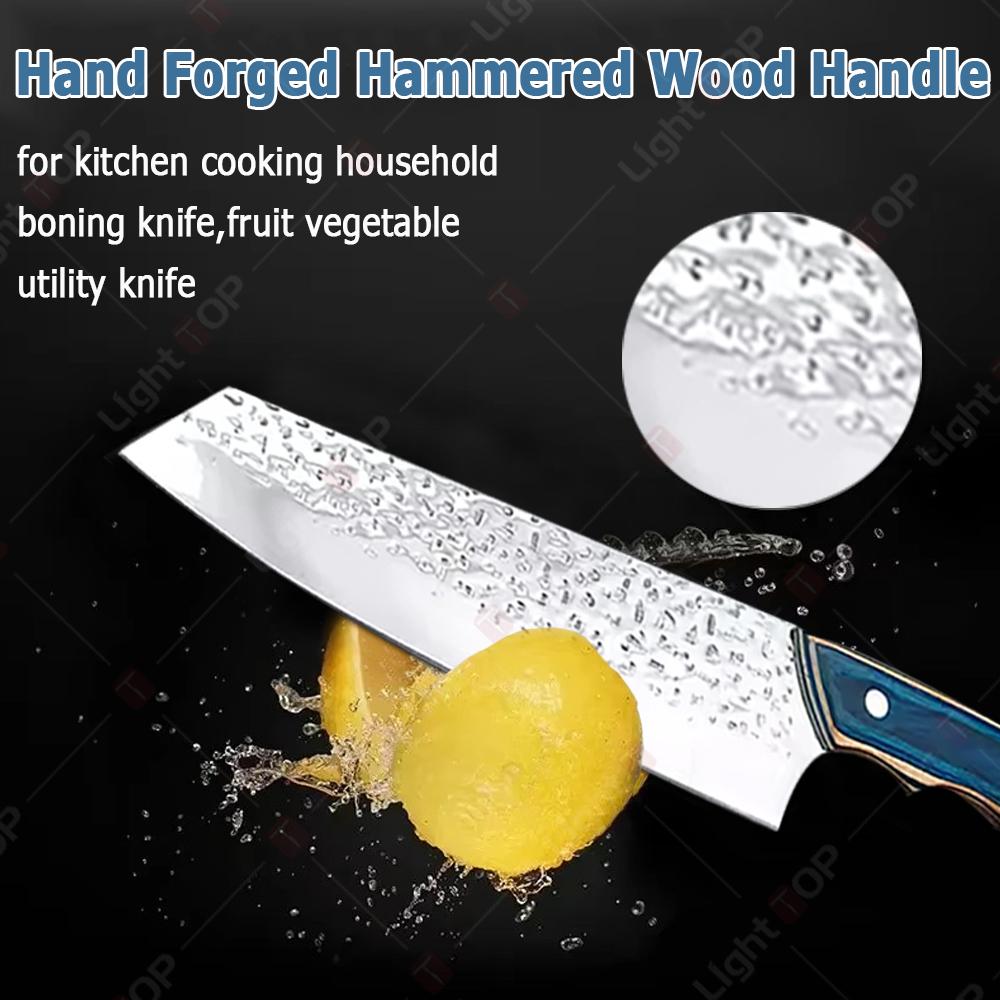 Professional Kitchen Knives Forged Boning Knife Household Fruit Slicing Knife Stainless Steel Butcher Knife Wooden Handle