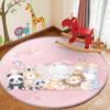 Baby Hand Print Round Carpet Baby Play Fashion Children Carpet Balloon Pink Car Animal Picture Non-Slip Children Carpet