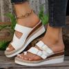 Shoes for Women 2024 Plus Size Thong Women's Slippers Retro Casual Slippers Women Platform Buckle High Wedges Women's Sandals
