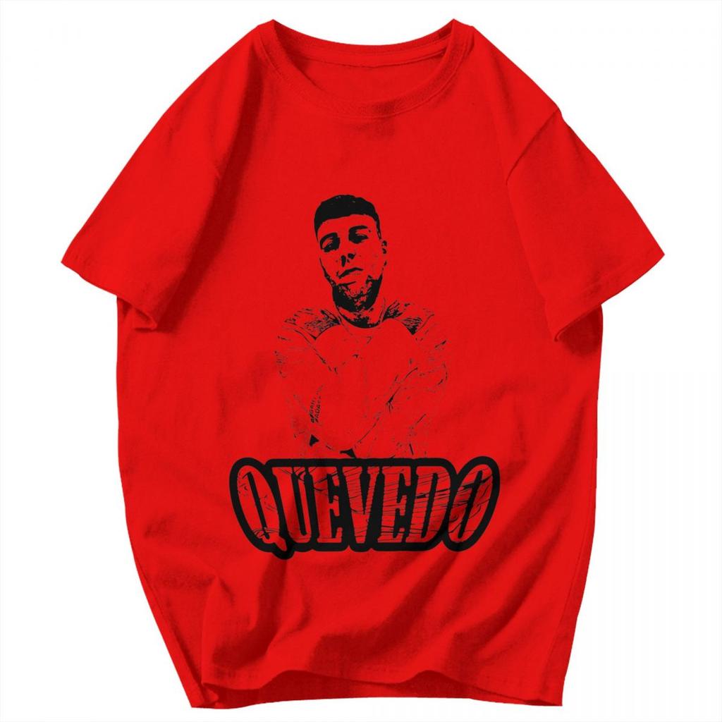 Мужская футболка Rapper QUEVEDO Модные Попсы Y2K Графические Аниме Унисекс Топы Футболки