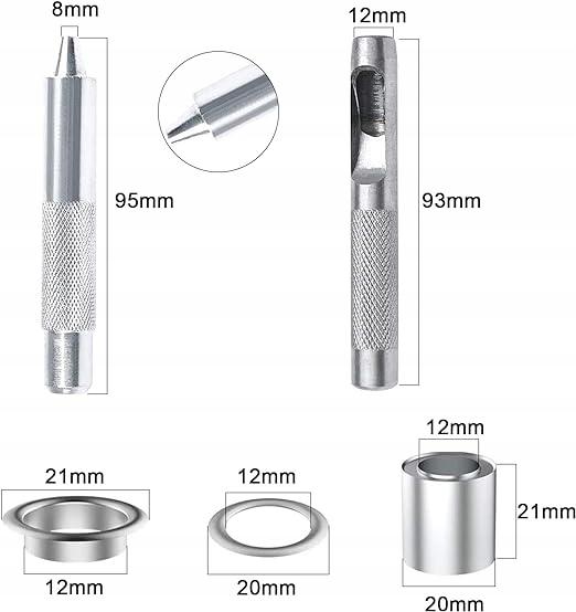 Tarpaulin Eyelet Set with Eyelet Punch 10mm Snaps 100 Pcs