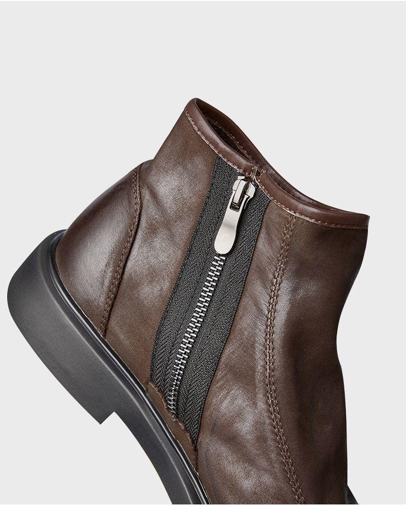 Винтажные ботинки Мартин - Мужской британский стиль, Верхний слой коровьей кожи, Легкие низкие, Красивая осенне-зимняя модель