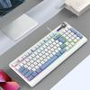 Игровая клавиатура 93 клавиши, динамическая RGB-подсветка, эргономичный дизайн, проводная, с регулятором громкости, для ноутбука