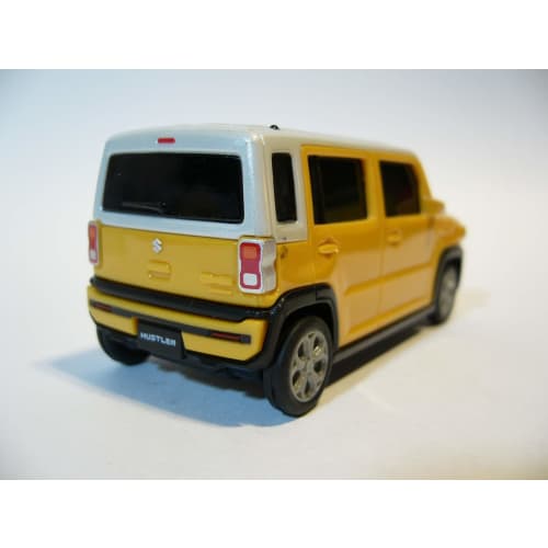 SUZUKI New Hustler Pull-Back Car Diecast Model Car Color Sample Active Yellow and White Two-Tone