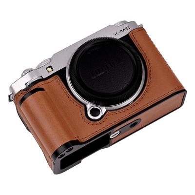CLC ручной работы чехол для камеры FUJIFILM X-M5, чехол-накидка, сумка для камеры, натуральная кожа с верхней частью из коровьей кожи, металлическая базовая пластина и ручка (Коричневый M-BOX)