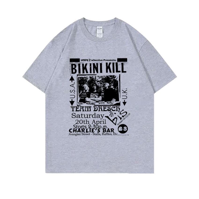 Панк-рок группа Bikini Kill Футболка с графическим принтом Унисекс Женская Винтажная Свободная Футболка с коротким рукавом Унисекс Повседневная хлопковая футболка