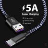 FONKEN 5A Super Charging 1M Кабель USB типа C для быстрой зарядки для мобильного телефона