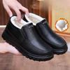 Men's Winter Warm Snow Boots Water Resistant Faux Fur Lining Short Booties Shoes Anti-Slip Walking Loafers Shoes for Men Comfortable Work Sneakers