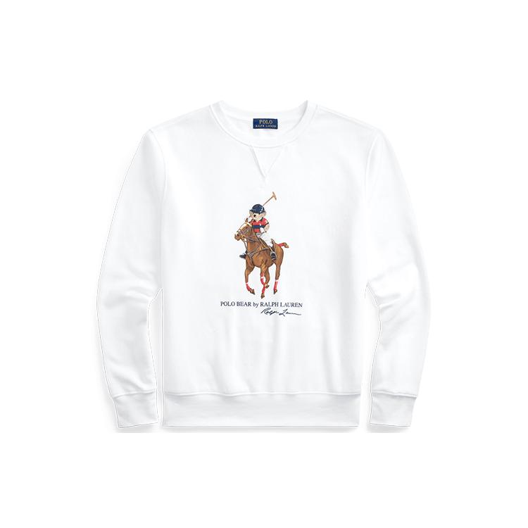 Polo Ralph Lauren Sweatshirts Men's White Crew Neck Moderate Regular MNPOKNI16821483