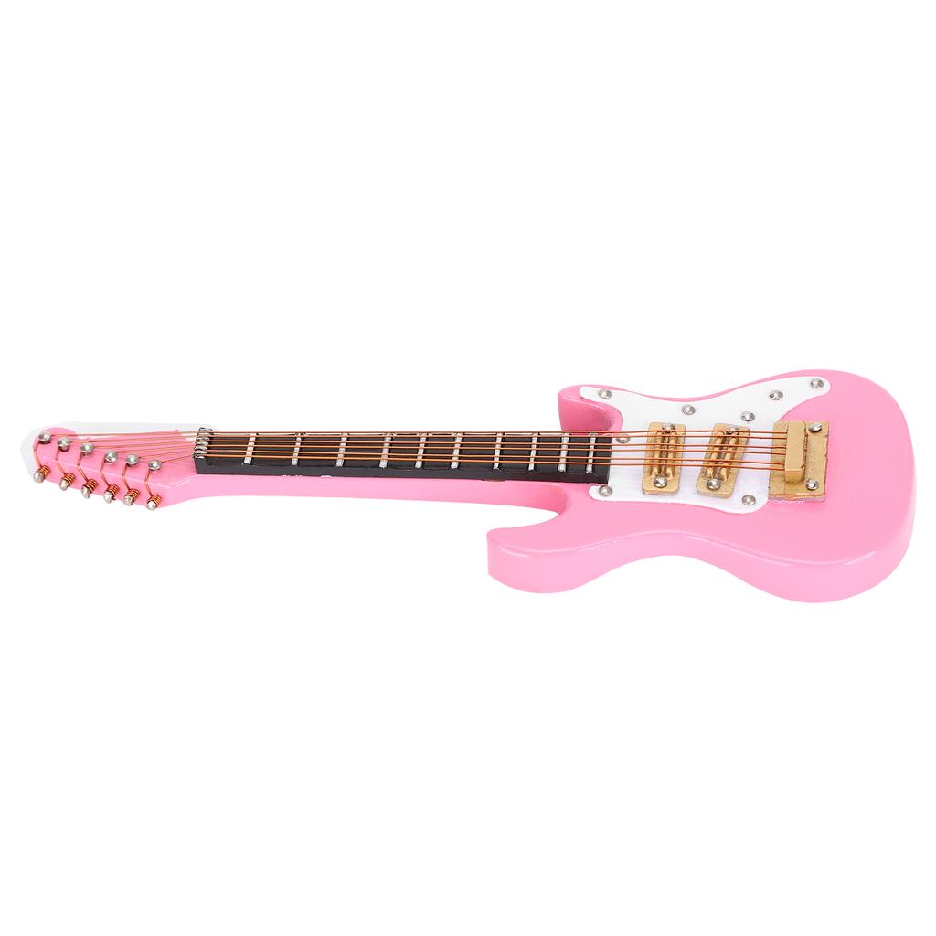 Гитара украшения Миниатюрные украшения Мини музыкальный инструмент Модель Подарочный Розовый 10см