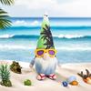 Summer Gnomes Decoration Cute Beach Plush Gnome Figurines Wearing Flip-Flops Hawaiian Style Elf Dwarf Ornament for Home Farmhouse Tiered Tray Decor
