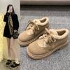 Fleece Casual Single Shoes Women's Autumn and Winter 2025 New Thick-soled Fluffy Shoes Wear Warm Cotton Shoes Muffin Single Shoes