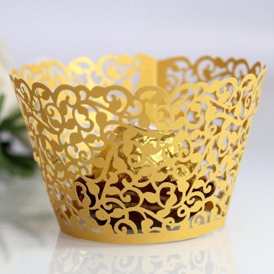 50 шт. бумажные обертки для кексов кружевные полые вырезанные легко собираемые антипригарные для выпечки кексов