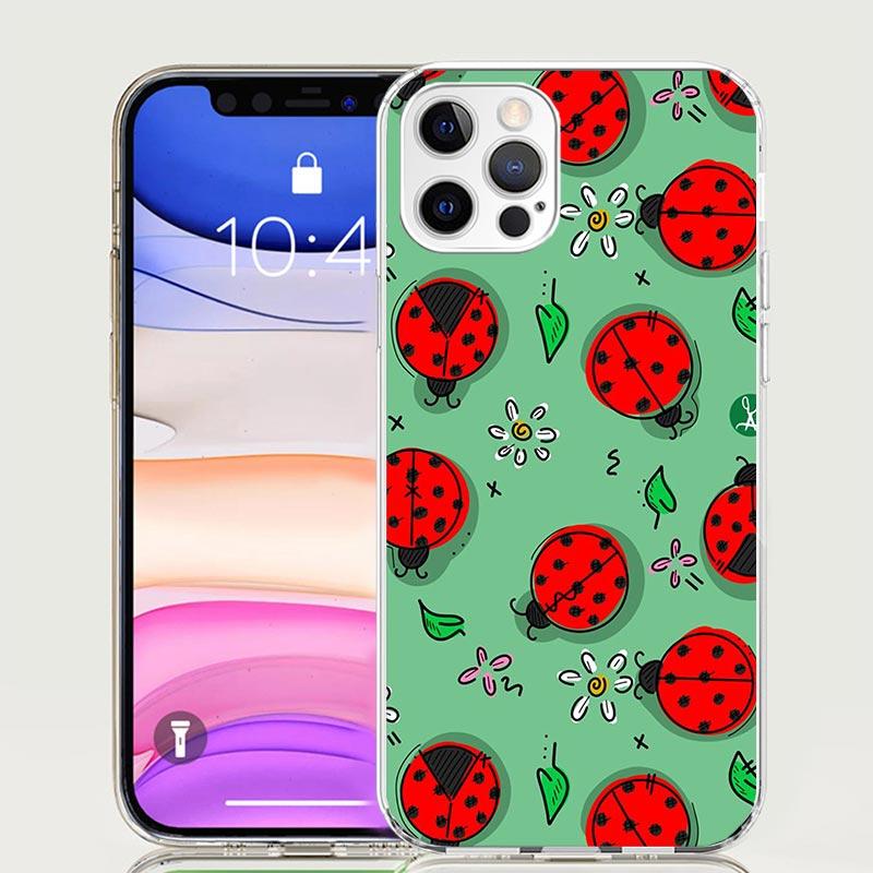 Insect Seven-Star ladybug Phone Case For Apple iPhone 17 Air 16 15 Plus 14 + 13 Mini 12 11 Pro Max 7 8 SE 16Max Soft Shell Cover