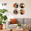 Minimalist Cat Artwork 4Pcs Black Wall Decor Set, Boho Cartoon Hanging Art, Room Farmhouse Rustic Wooden Plants Sign for Bedroom Living Office Animal